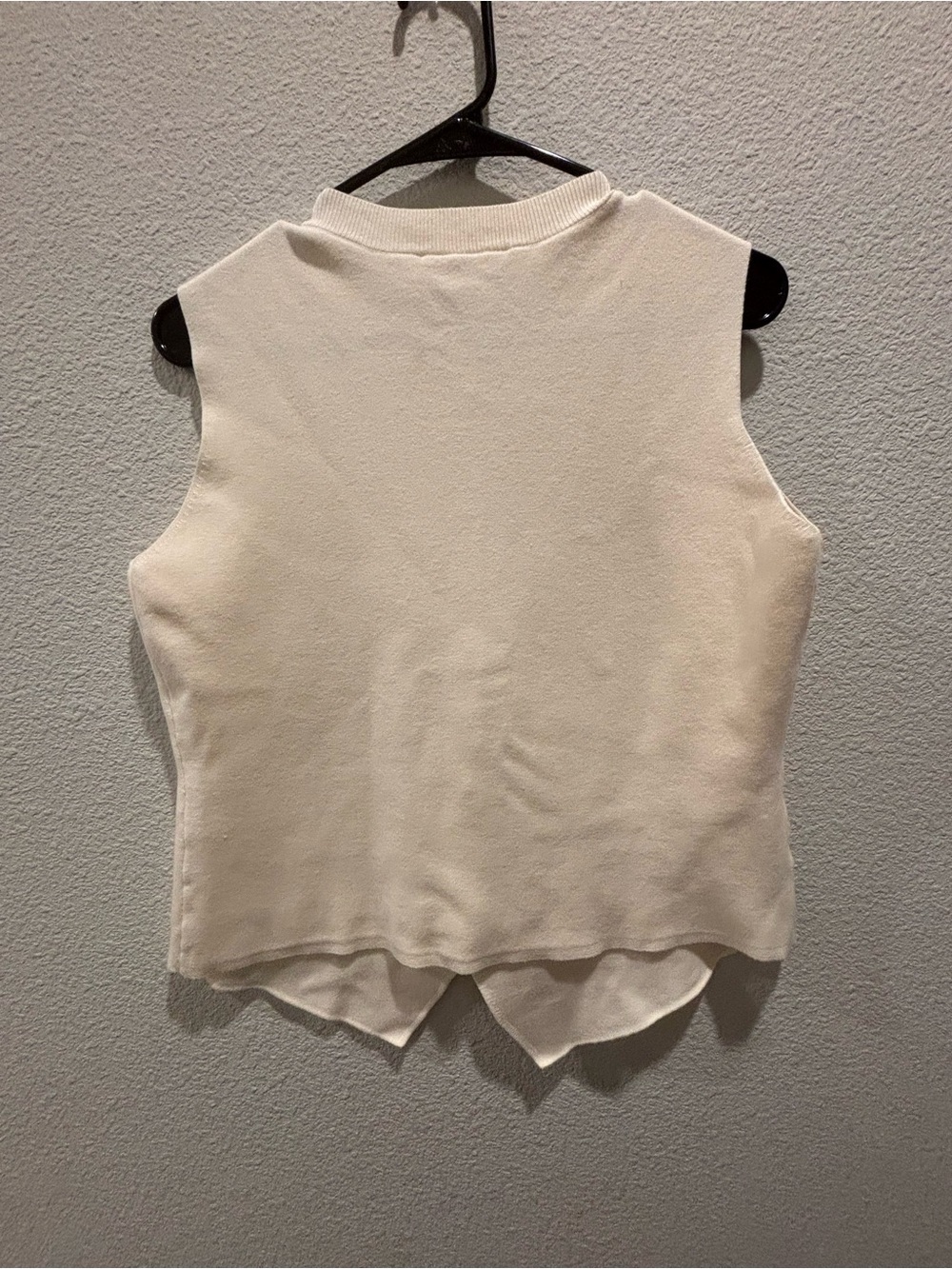 LOFT Cream Button-Front Sleeveless Knit Shell - Picture 7 of 10